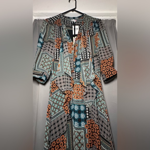 Kut From The Same Kloth Elegant Patchwork Long Sleeve Dress Size 8 - Picture 8 of 16